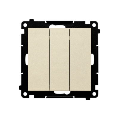 Simon 55 triple switch with backlight, 10AX, champagne matt