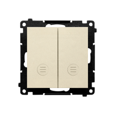 Simon 55 IP20 two-circuit switch, LED illuminated, 10AX, champagne matt