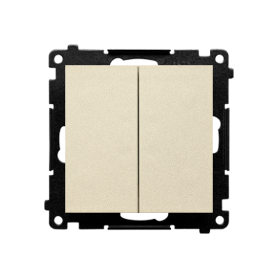 Simon 55 single pole switch with double push button, 16AX, champagne matt