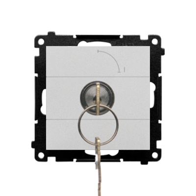 Simon 55 single switch with a key - 2 positions "0-1", 5A, matt aluminum