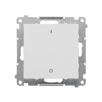 Simon 55 two-pole switch, 10AX, light gray matt