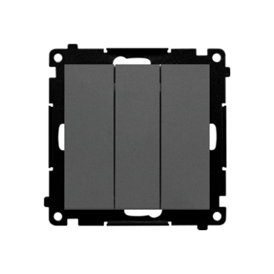 Simon 55 triple switch, 10AX, graphite mat