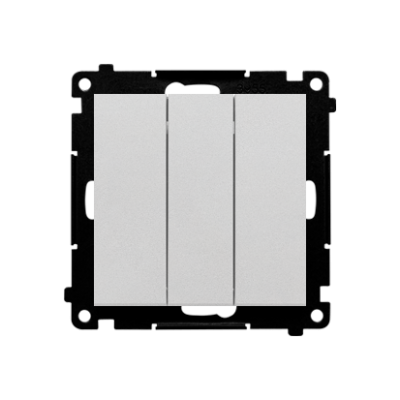 Simon 55 triple switch with backlight, 10AX, matt aluminum