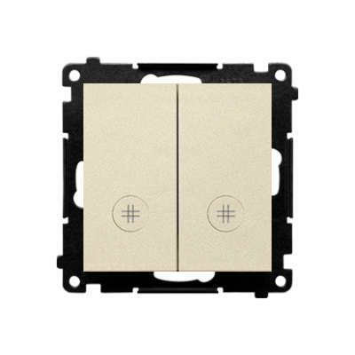Simon 55 double intermediate switch with indicator LED light, 10AX, champagne matt