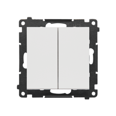 Simon 55 double intermediate switch with indicator LED light, 10AX, light gray matt