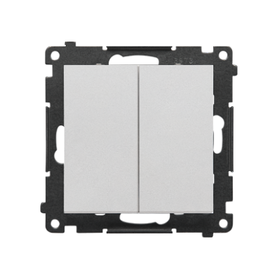 Simon 55 double intermediate switch with indicator LED light, 10AX, matt aluminum