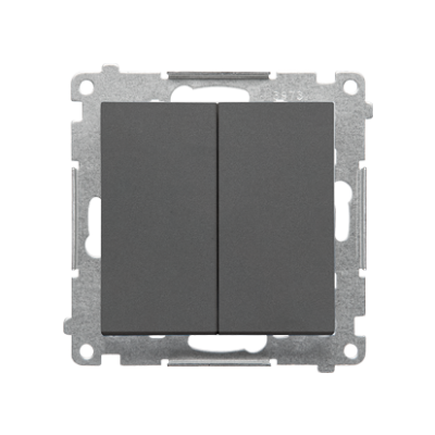 Simon 55 single-pole switch + two-pole switch - 2 push buttons, 16AX, graphite mat