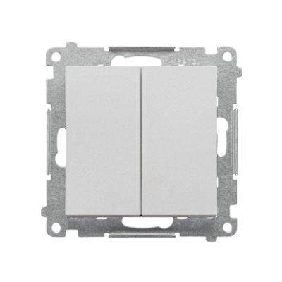 Simon 55 single-pole switch + two-pole switch - 2 push buttons, 16AX, matt aluminum