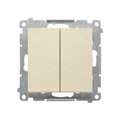 Simon 55 single-pole switch + two-pole switch - 2 push buttons, 16AX, champagne matt