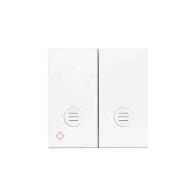 Simon 55 double button for switches and push buttons, antibacterial white