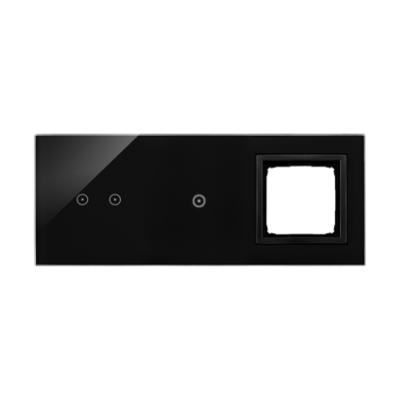 Simon 54 Touch touch panel 3 modules, Modul 1: 2 horizontal touch fields, Module 2: 1 touch field, Module 3: space for Simon 54 module, Fixing: horizontal, volcanic lava