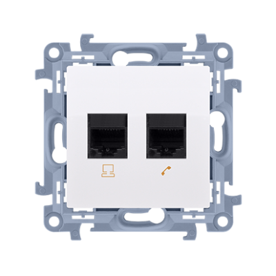 IT lizdas RJ45, 6 kategorijos + telefono lizdas RJ12