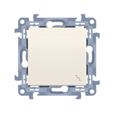 Simon 10 two-way switch, 10AX, cream white/electro white