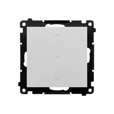 Simon 55 three positions (1-0-2) single roller blind switch, 10A, matt aluminum