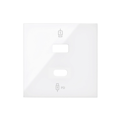 Simon 100 USB įkroviklio dangtelis su 2 jungtimis (A ir C tipų), USB: C+A, balta