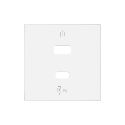 Simon 100 cover for USB charger 2 connectors type A and C, USB: C+A, white
