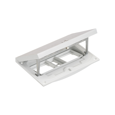 Floor box insert, IP66, IK08, 2.5×K45, module 22,5x45mm with 2 Keyston latch for RJ45 or multimedia connectors, empty space for 2 modules 45x45, easy access lock