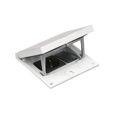 Floor box insert, IP66, IK08, 1.5×K45, socket type F (schuko), allen key lock, blind element 22,5x45mm