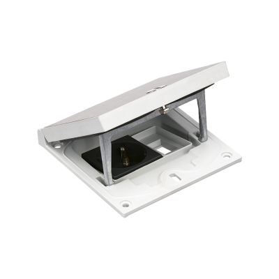 Floor box insert, IP66, IK08, 1.5×K45, socket type F (schuko), module 22,5x45mm with Keyston latch for RJ45 or multimedia connectors, allen key lock
