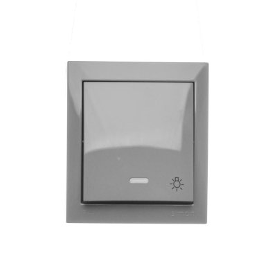 Splash-proof "light" push button with indicator light, IP44, 10AX