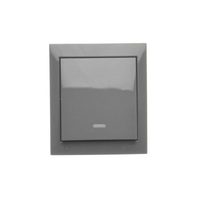 Splash-proof single switch with indicator light, IP44, 10AX