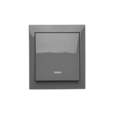 Splash-proof two-way switch with indicator light without pictogram, IP44, 10AX
