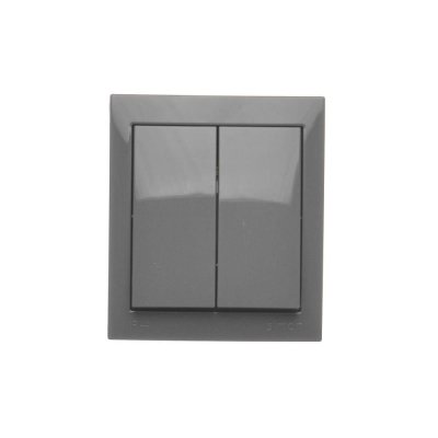 IP44 double two-way switch illuminated without pictogram, IP44, 10AX