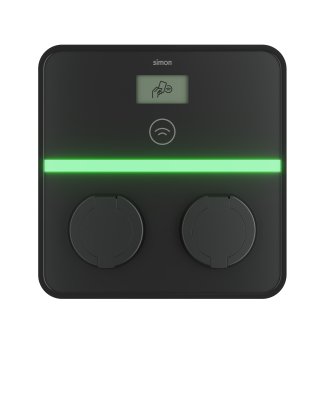 Pagal užsakymą pagamintas gaminys, elektromobilių įkrovimo stotelė, „Simon Xenon“, montuojama ant sienos, trifazė, 32 A, 22 000 W, 2 tipo 2 lizdai, RFID, MID, 4G/LTE modemas (pasirenkamas), Ethernet + RS-485