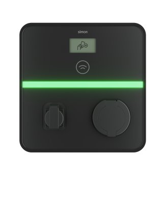 Pagal užsakymą pagamintas gaminys, elektromobilių įkrovimo stotelė, „Simon Xenon“, montuojama ant sienos, vienfazė, 32 A, 7400 W, „Schuko“ kištukinė lizda + 2 tipo kištukinė lizda, RFID, MID, 4G/LTE modemas (pasirenkamas), 40 A, C tipo automatinis jungikl