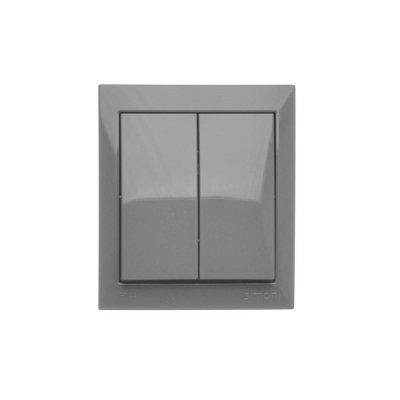 Splash-proof two gang switch, IP44, 10AX