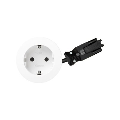 Baldų elektros lizdas su įžeminimu (Schuko), „Simon 400 Flash 60“, 230 V, 16 A, 20 cm laidas; „Wieland“ greitojo jungimo kištukas