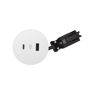 Baldinis USB-A+C įkroviklis, 18 W, „Simon 400 Flash 60“, 5 V, 3,1 A, 20 cm laidas; „Wieland“ greitojo jungimo kištukas, galia: A+C: 18,0 W (9,0 V/2 A), USB tipo A; USB tipo C