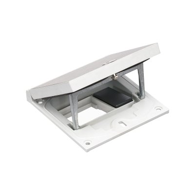 Floor box insert, IP66, IK08, 1.5×K45, empty space for 45x45 module, allen key lock, blind element 22,5x45mm for RJ45 or multimedia connectors
