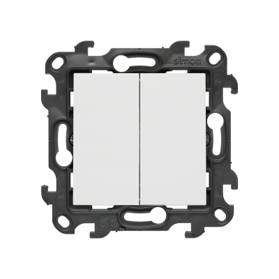 Double intermediate switch illuminated without pictogram, (module), Simon 24, IP20, 10AX