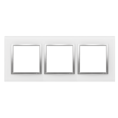 Simon 54 Nature triple frame, glass, silver pearl