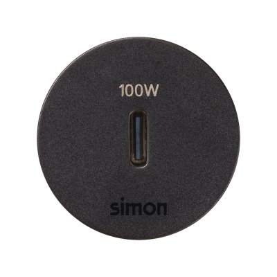 Baldų USB-C 100 W įkroviklis, vienvietis, „Simon 400 Flash 30“, IP20, Tvirtinimo matmenys: Ø17 mm