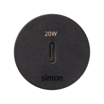 Baldų USB-C 20 W įkroviklis (vienvietis), „Simon 400 Flash 30“, IP20, Tvirtinimo matmenys: Ø17 mm