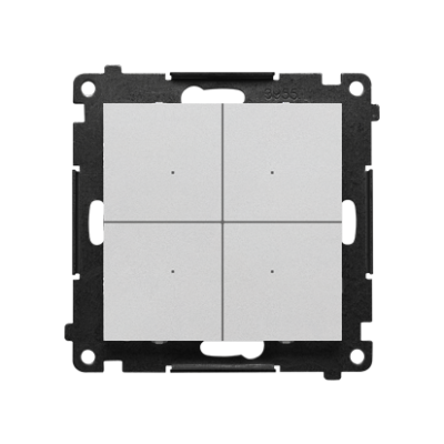 Simon 55 GO quadruple lighting controller with built-in energy measurement, controlled by a smartphone [Wi-Fi] SWITCH Q, 230V, module, matt aluminum