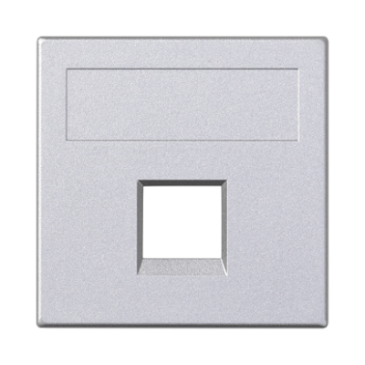 IT/telefoninė jungtis, „Simon 500“, „Keystone“, vienguba be dangtelio, plokščia, universali, 50×50 mm, aliuminis