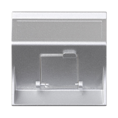 IT/telephone plague, Simon 500, For MD adapters, Single Angled With cover, 50×50mm, aluminum