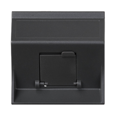 IT/telephone plague, Simon 500, For MD adapters, Single Angled With cover, 50×50mm, grey graphite