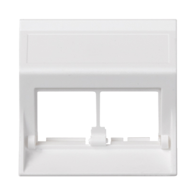 IT/telefonų jungtis, „Simon 500“, skirta MD adapteriams, dviguba, be dangtelio, kampinė, 50×50 mm, gryna balta (Pure white)