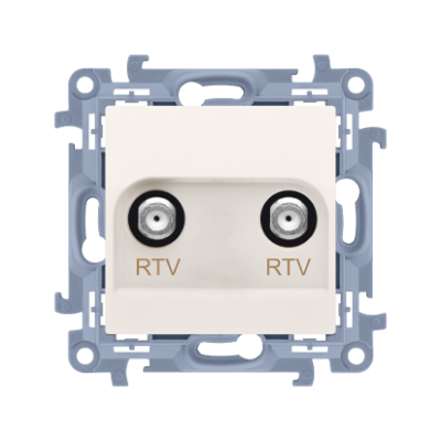Simon 10 RTV-RTV final aerial socket, cream white/electro white