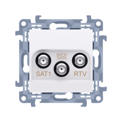 Simon 10 SAT-SAT-RTV double aerial socket, atten.: 1dB, white