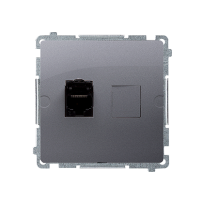 Single shielded computer socket RJ45 category 6 with anti-dust cover, (module)