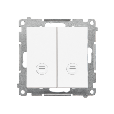 Simon 55 double contact push button illuminated, 10AX, white matt