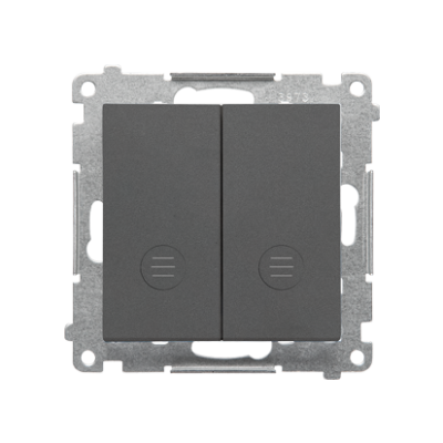 Simon 55 double contact push button illuminated, 10AX, graphite mat
