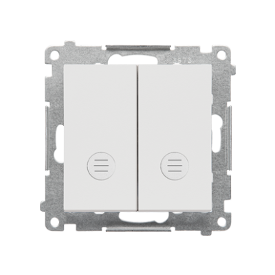 Simon 55 double contact push button illuminated, 10AX, light gray matt