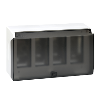 Surface mounted boxe with cover, Simon 500, 4×S500, 8×K45, pure white