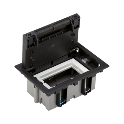 Floor box, SF, Rectangular, 2×K45, 1×S500, 70mm÷105mm, grey graphite